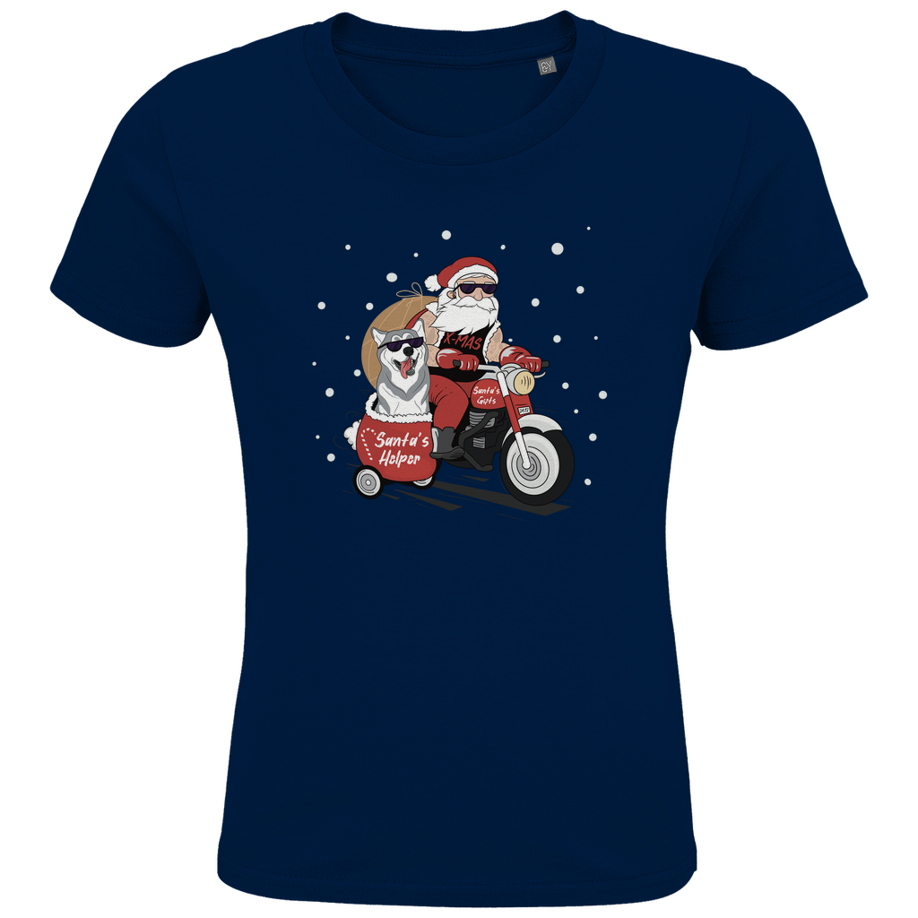 Biker Santa - Bio T-Shirt für Kinder