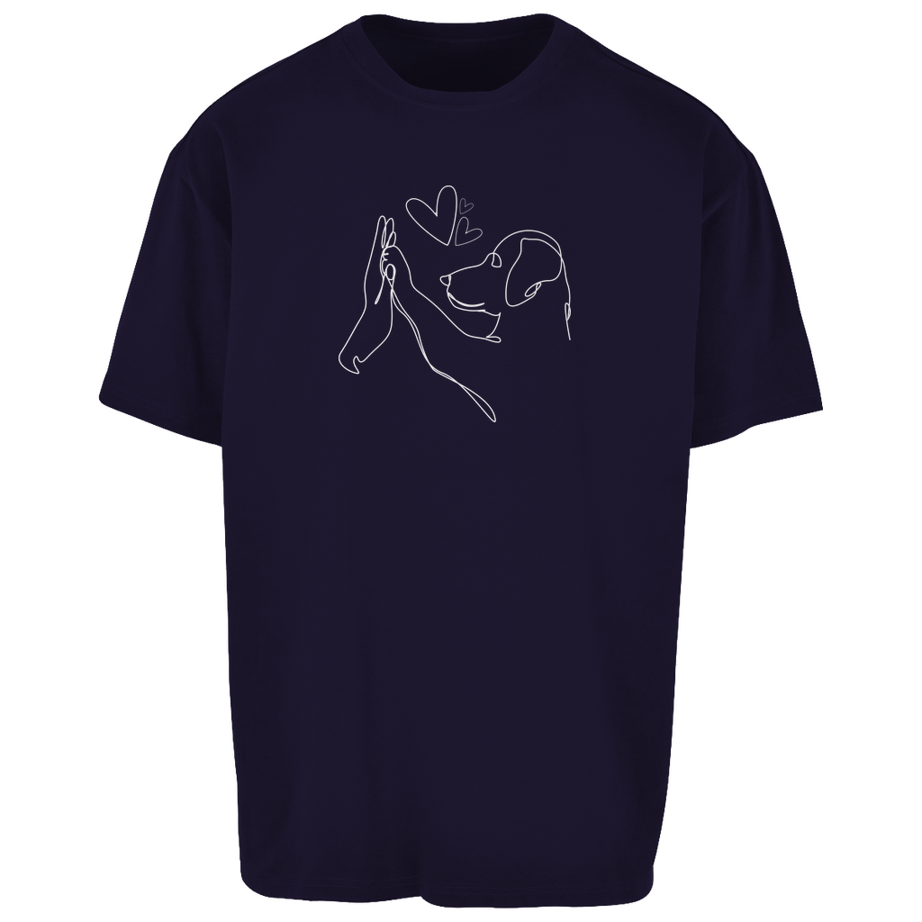 Wahre Liebe‘ Oversize T-Shirt Unisex von Herz & Pfötchen, aus 100 % Baumwolle, mit einzigartigem Hundemotiv – bequem, lässig und perfekt für Hundeliebhaber.