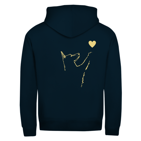 Liebe Hund- Zipper-Hoodie Unisex | Rückendruck