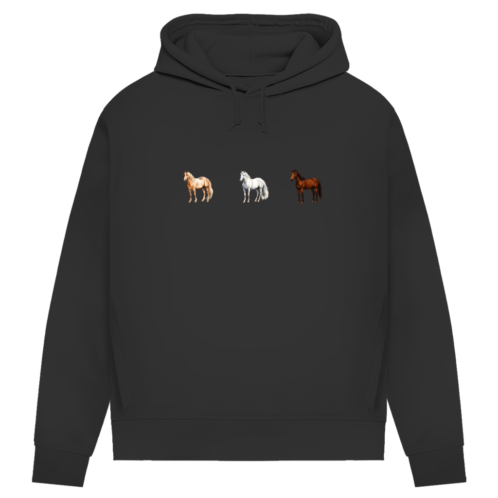 Pferde Trio - Bio-Hoodie für Damen