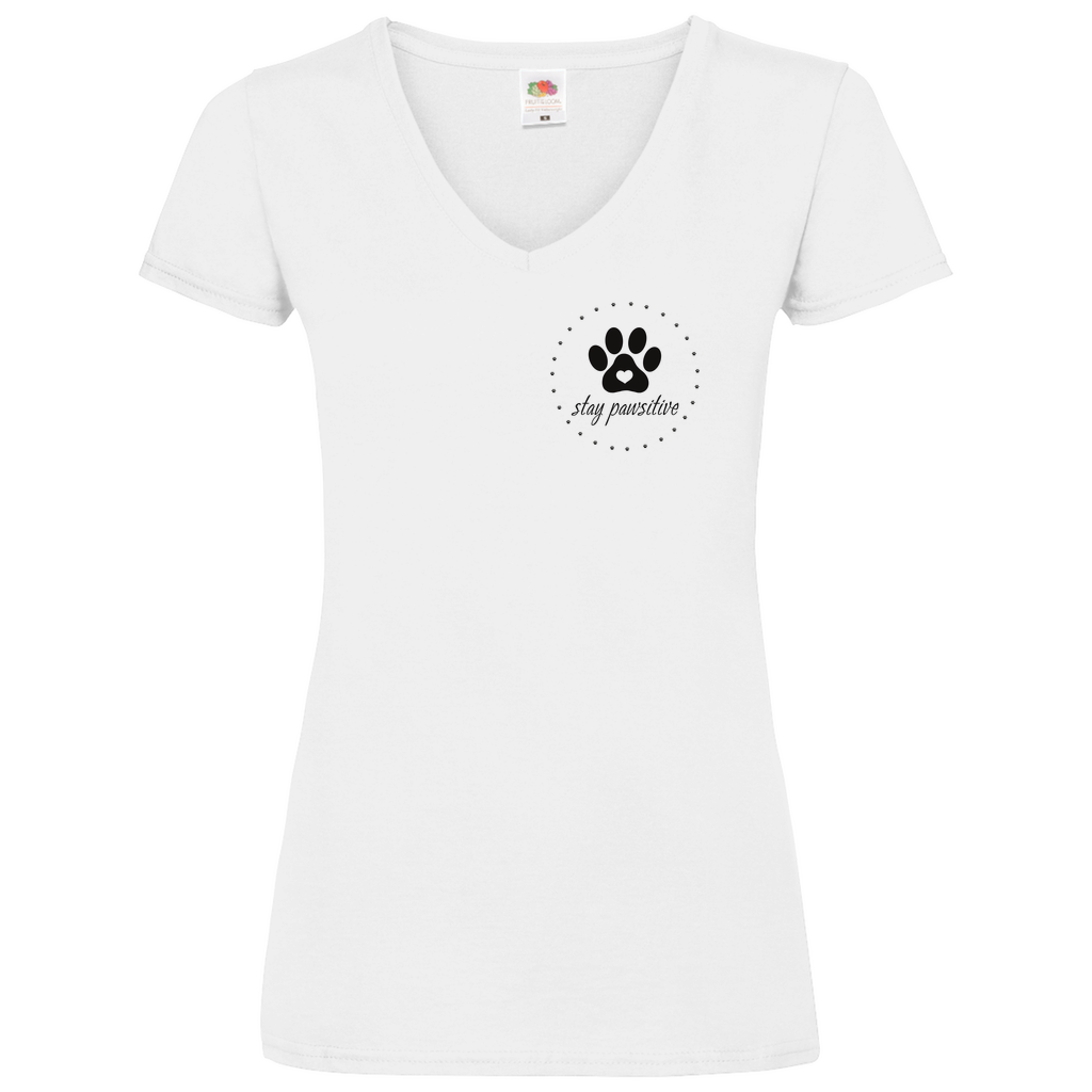 Stay Pawsitive - V-Shirt für Damen