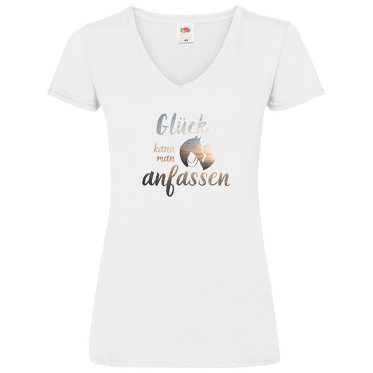 Glück - V-Shirt für Damen
