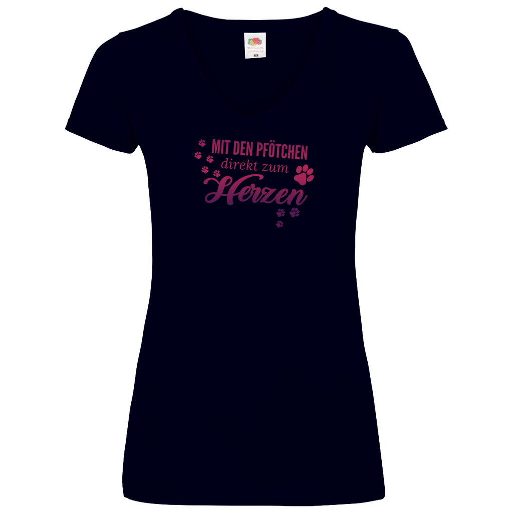 Direkt Zum Herzen - V-Shirt für Damen