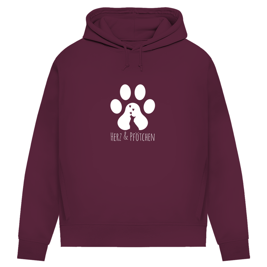Herz und Pfötchen - Bio-Hoodie für Damen