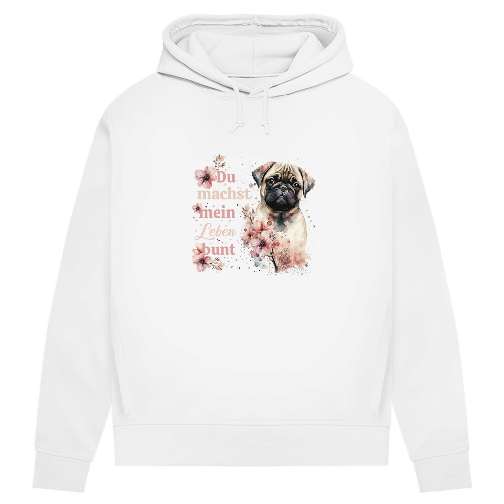 Pastell Mops - Bio-Hoodie für Damen