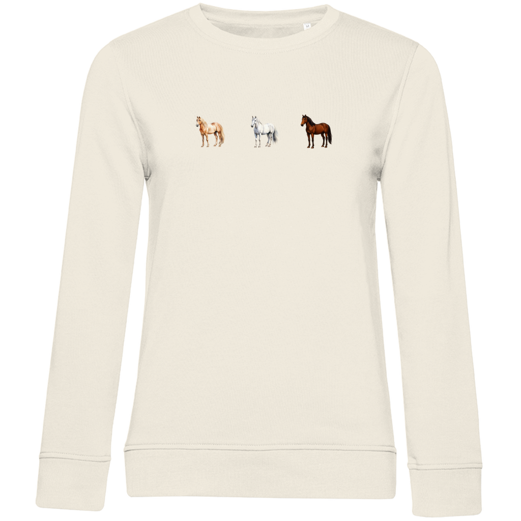 Pferde Trio - Bio-Sweatshirt für Damen