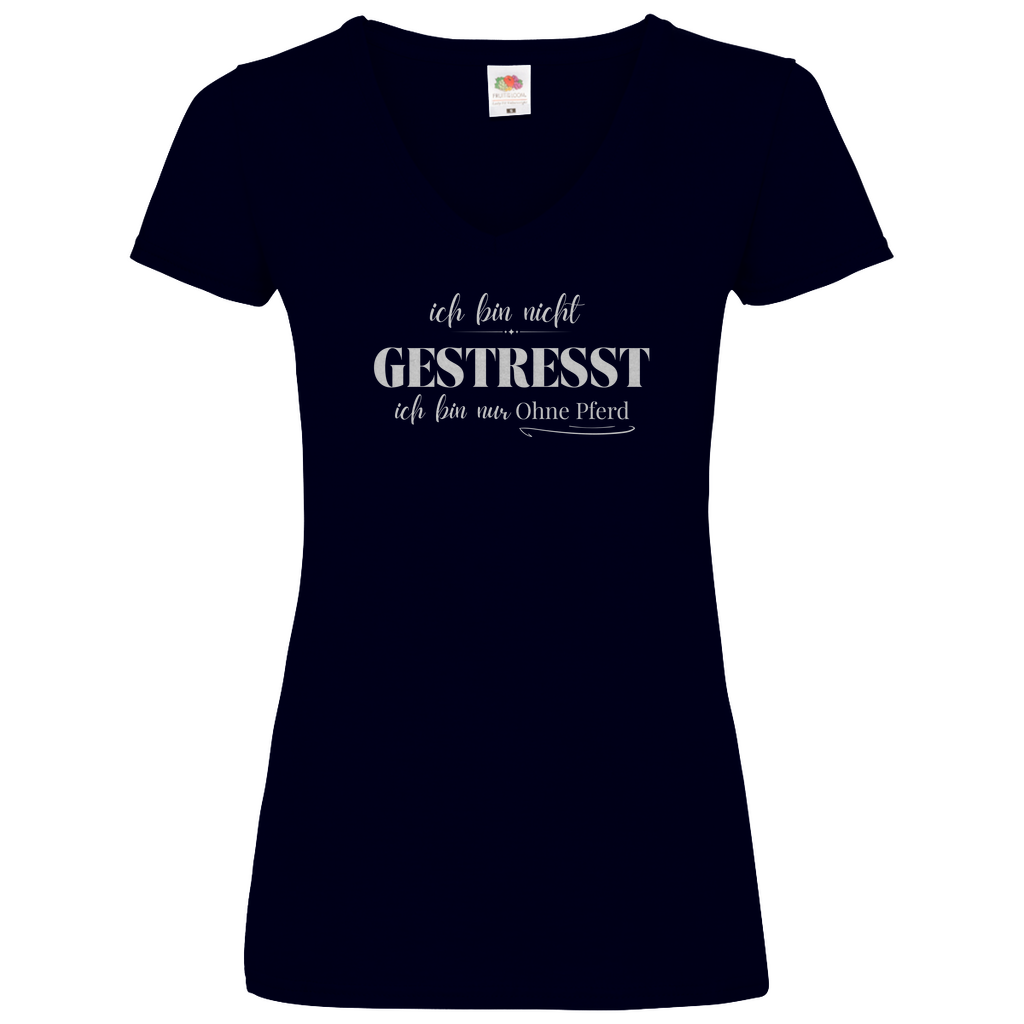 Ohne Pferd - V-Shirt für Damen