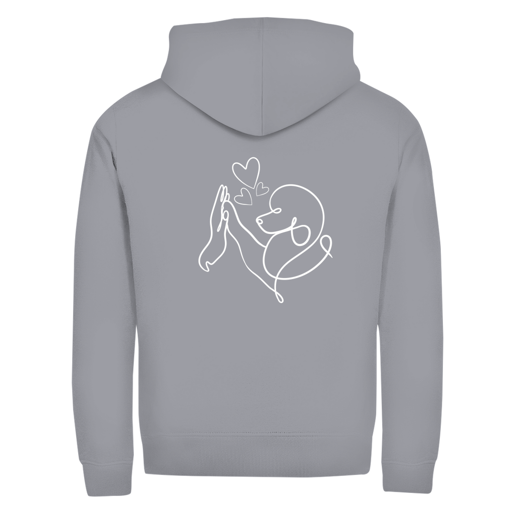 Pudelliebe- Zipper-Hoodie Unisex | Rückendruck