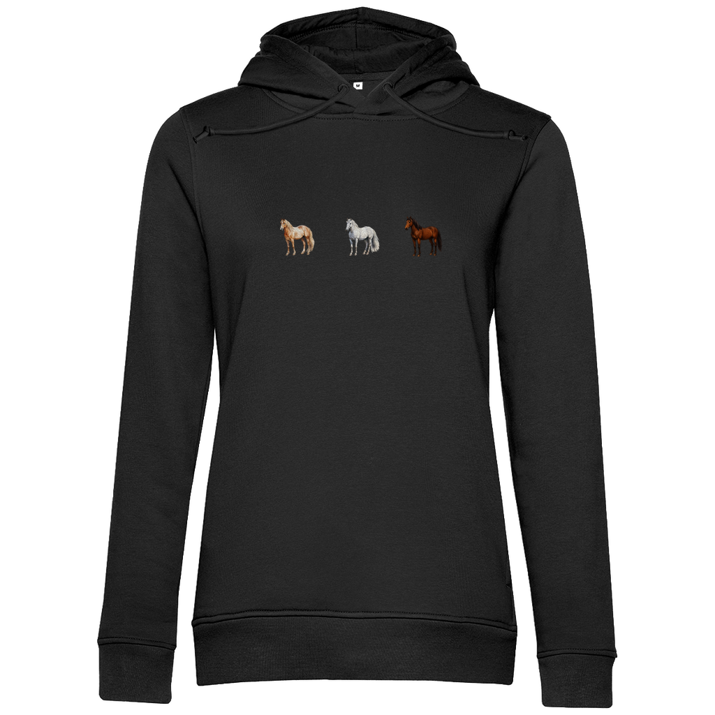 Pferde Trio - Bio-Hoodie für Damen