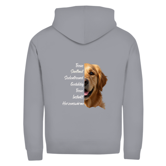 Golden Retriever- Zipper-Hoodie Unisex | Rückendruck