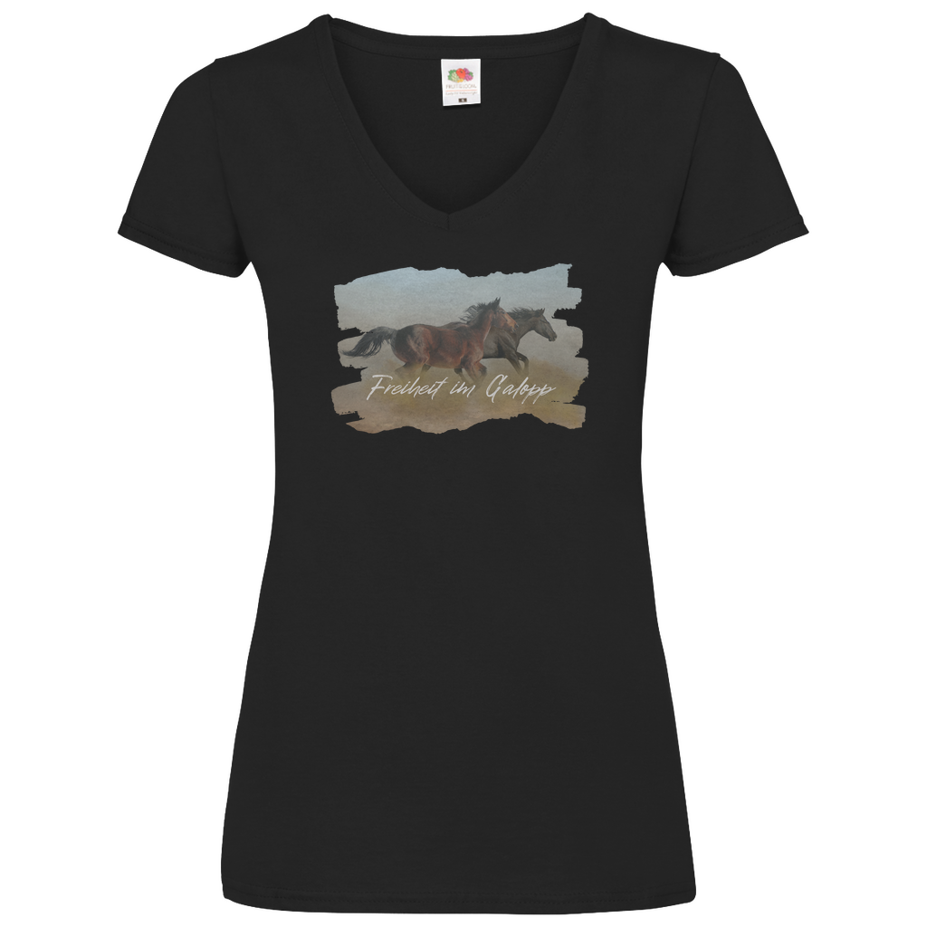 Freiheit im Galopp - V-Shirt für Damen