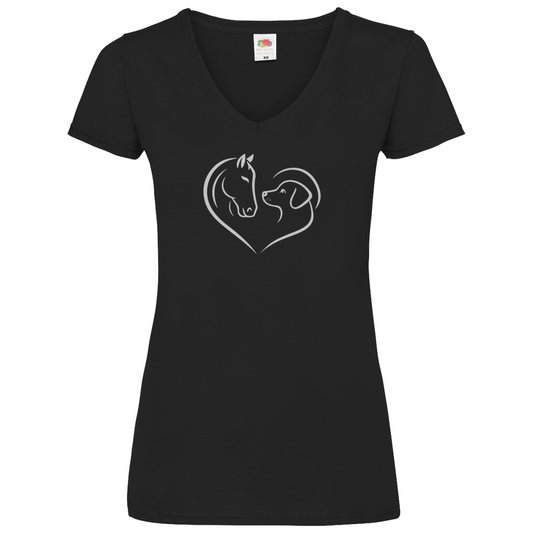 Herzensfreunde - V-Shirt für Damen