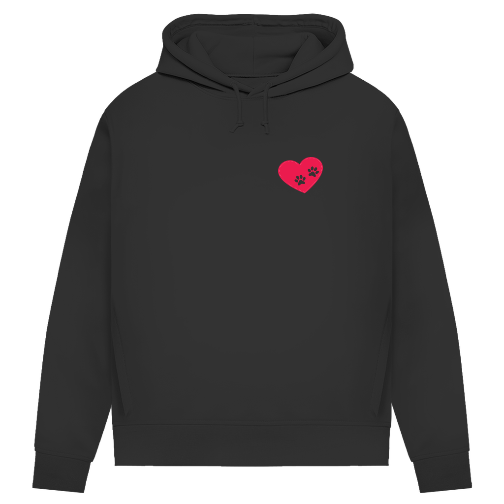 Pfötchen im Herz - Bio-Hoodie für Damen