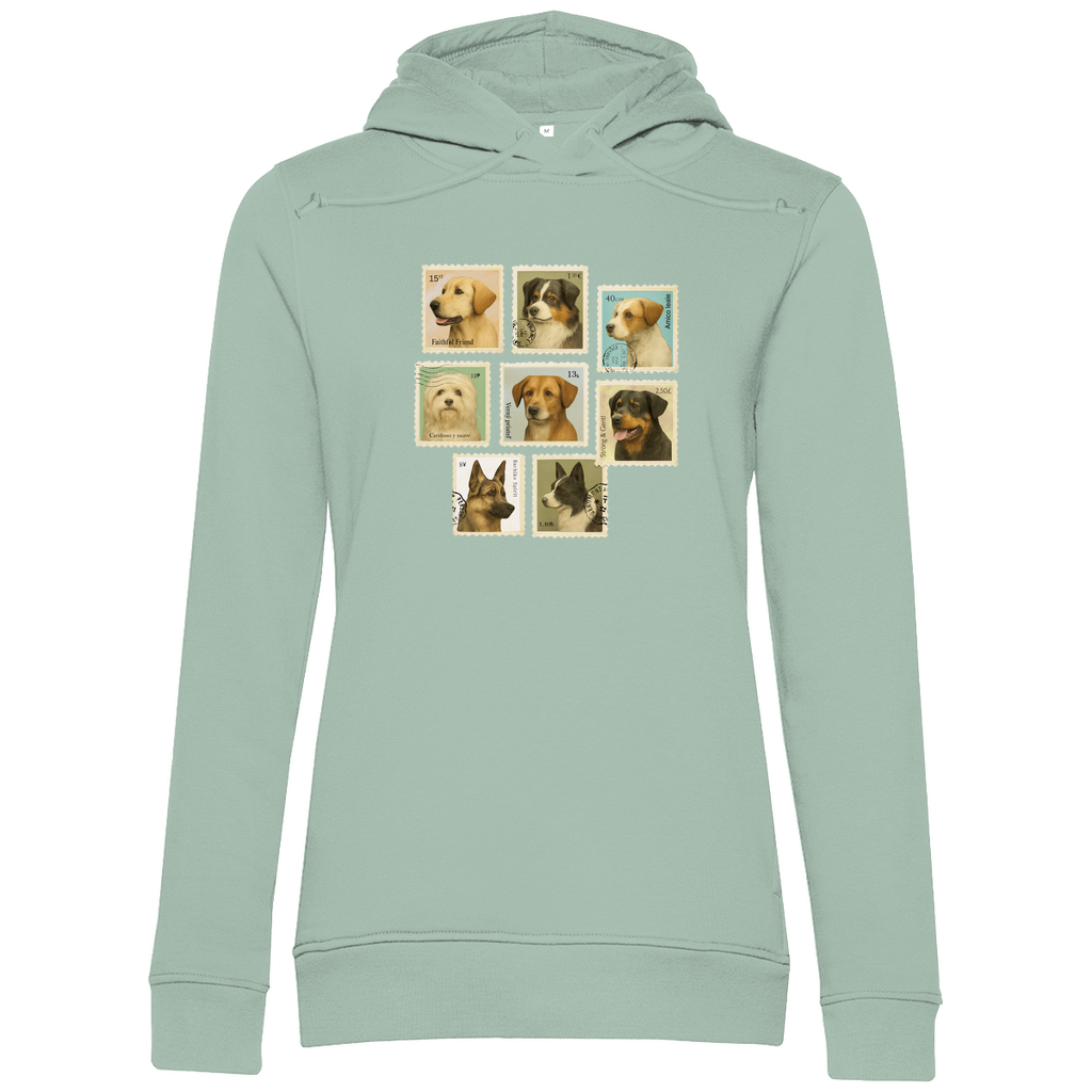 Briefmarken - Bio-Hoodie für Damen