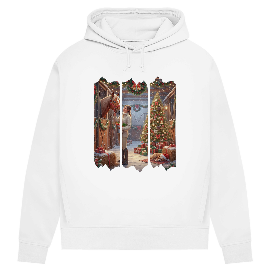 Weihnachtszauber im Stall - Bio-Hoodie für Damen