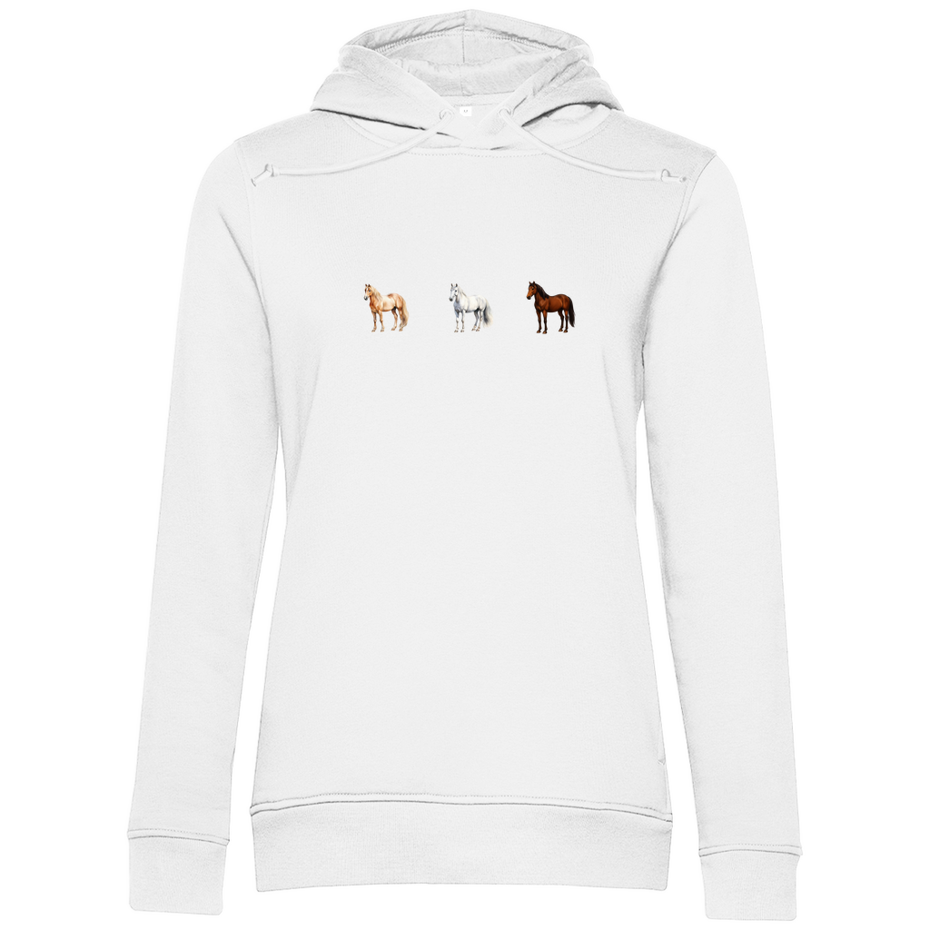 Pferde Trio - Bio-Hoodie für Damen