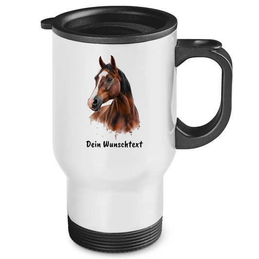 Edelstahl-Thermobecher - Pferdeliebe