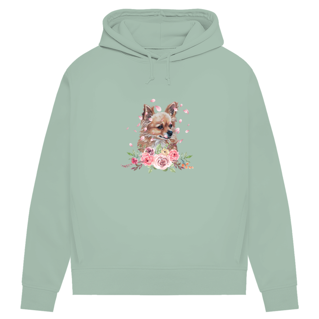 Flower Chihuahua - Bio-Hoodie für Damen