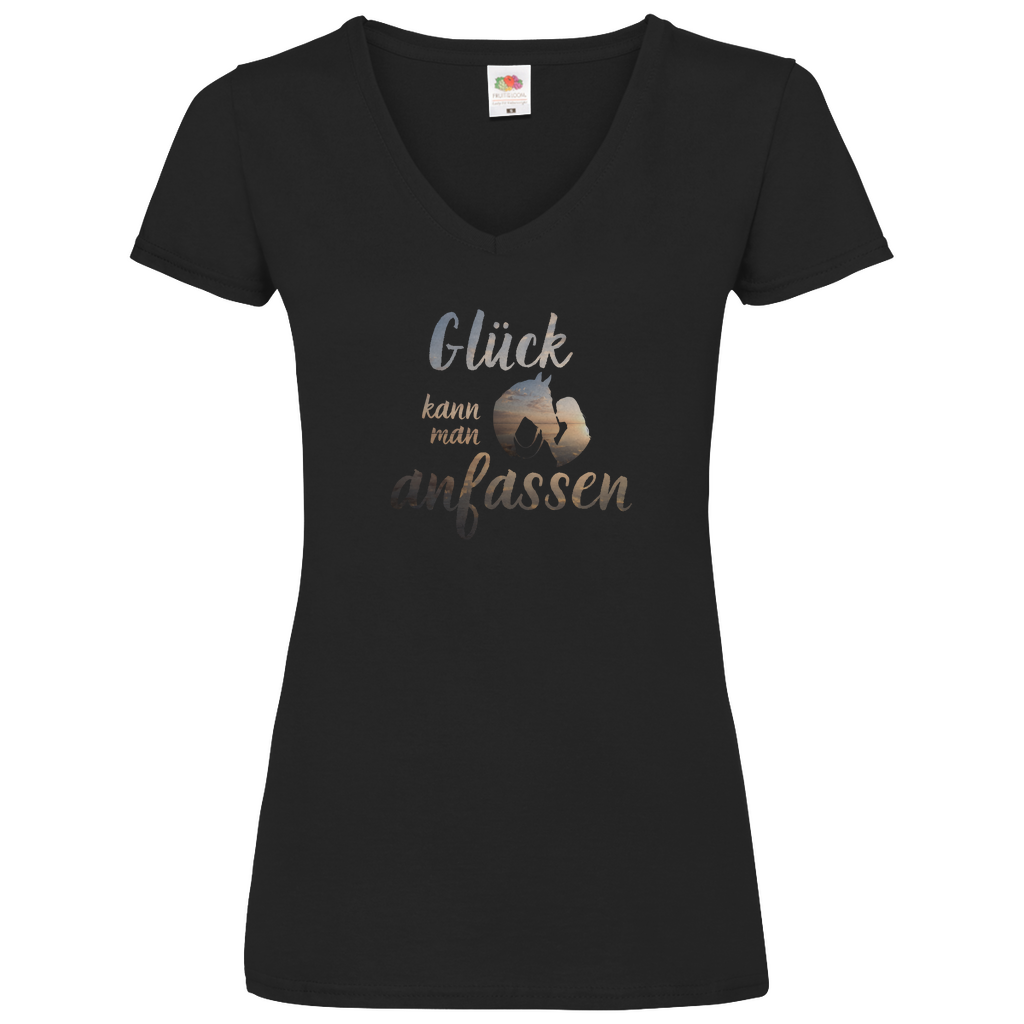 Glück - V-Shirt für Damen