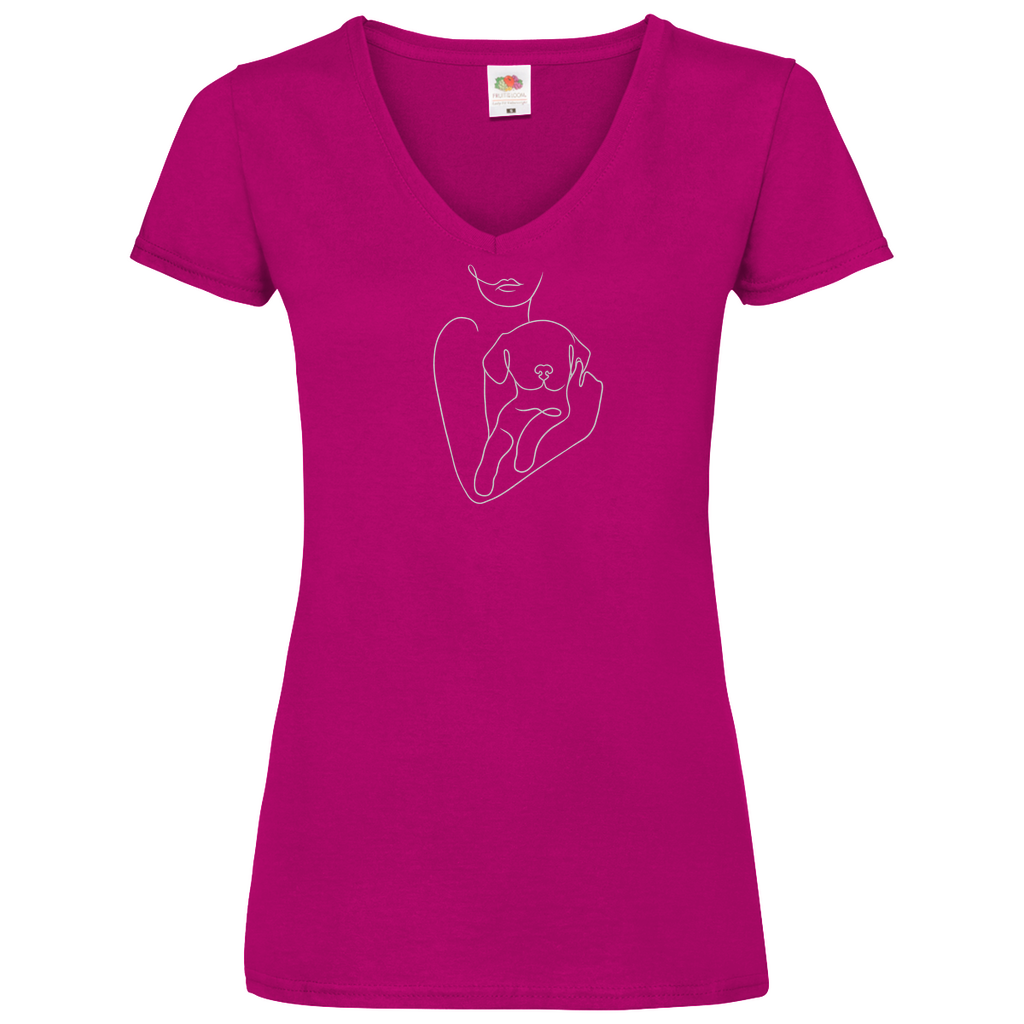 Welpenliebe - V-Shirt für Damen