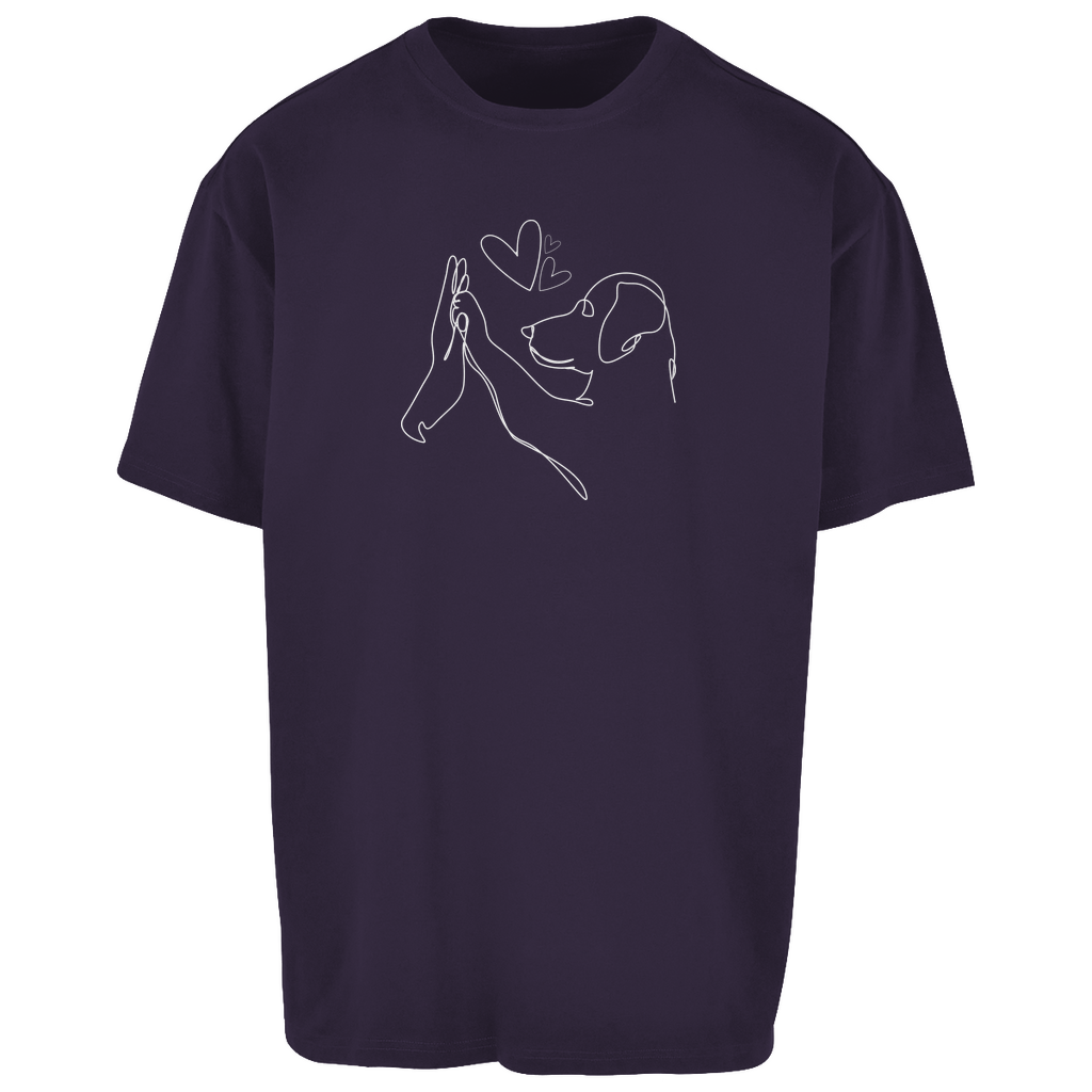 Wahre Liebe‘ Oversize T-Shirt Unisex von Herz & Pfötchen, aus 100 % Baumwolle, mit einzigartigem Hundemotiv – bequem, lässig und perfekt für Hundeliebhaber.
