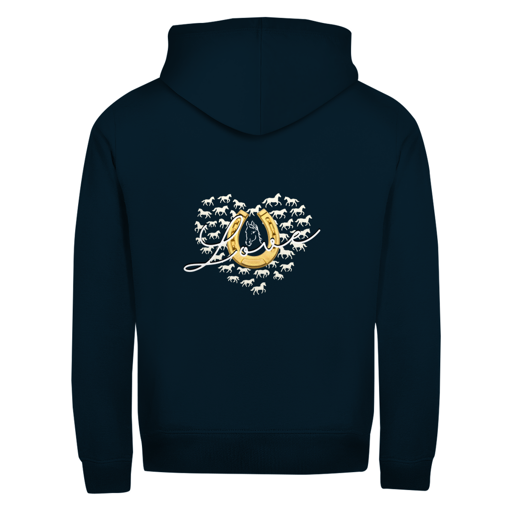 Hufeisenliebe - Zipper-Hoodie Unisex | Rückendruck