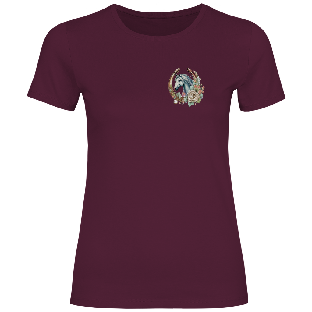 Leidenschaft für Pferde - T-Shirt für Damen | Brustmotiv