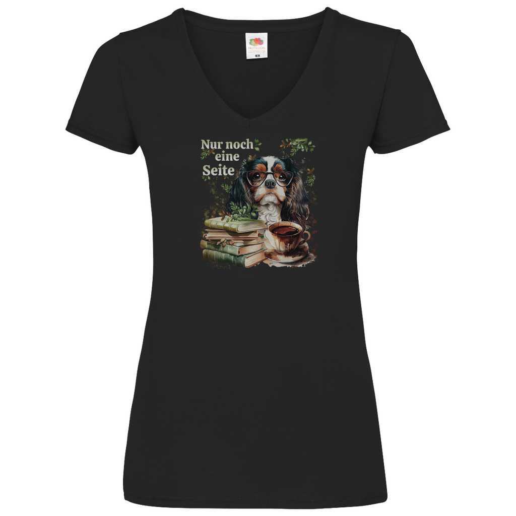 Bücherwurm - V-Shirt für Damen