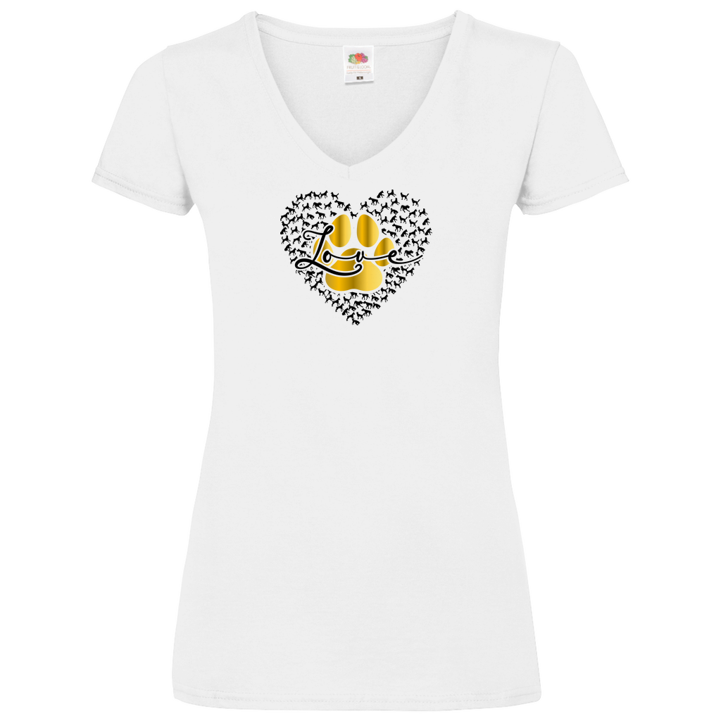 Love Dog - V-Shirt für Damen