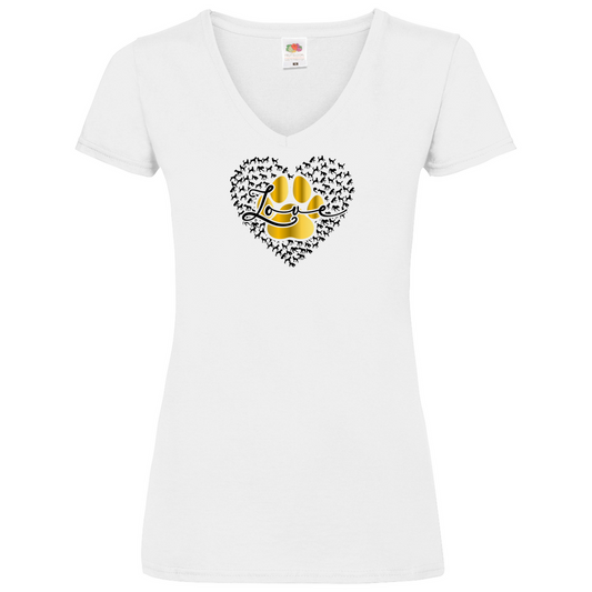 Love Dog - V-Shirt für Damen