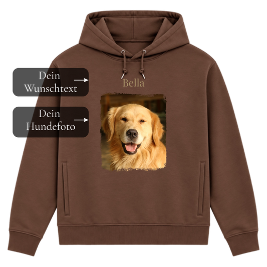 Personalisiertes Hunde Bio-Hoodie für Herren mit Foto