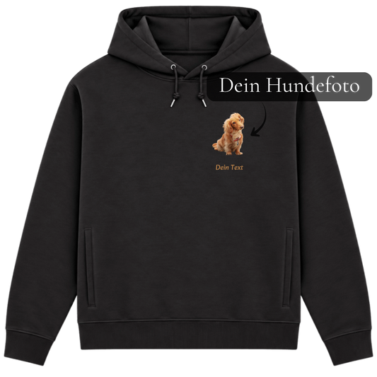 Hunde Bio-Hoodie für Herren mit Foto – Hintergrund wird entfernt | Brustdruck