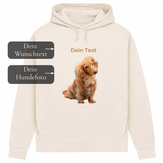 Personalisierter Hunde Hoodie für Damen mit Foto – Hintergrund wird entfernt