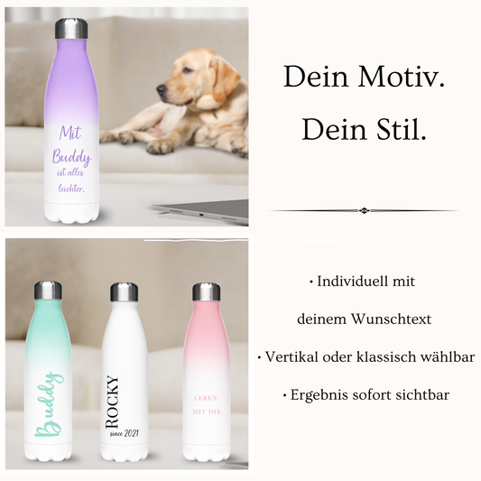 Edelstahl-Thermoflasche Dein Text