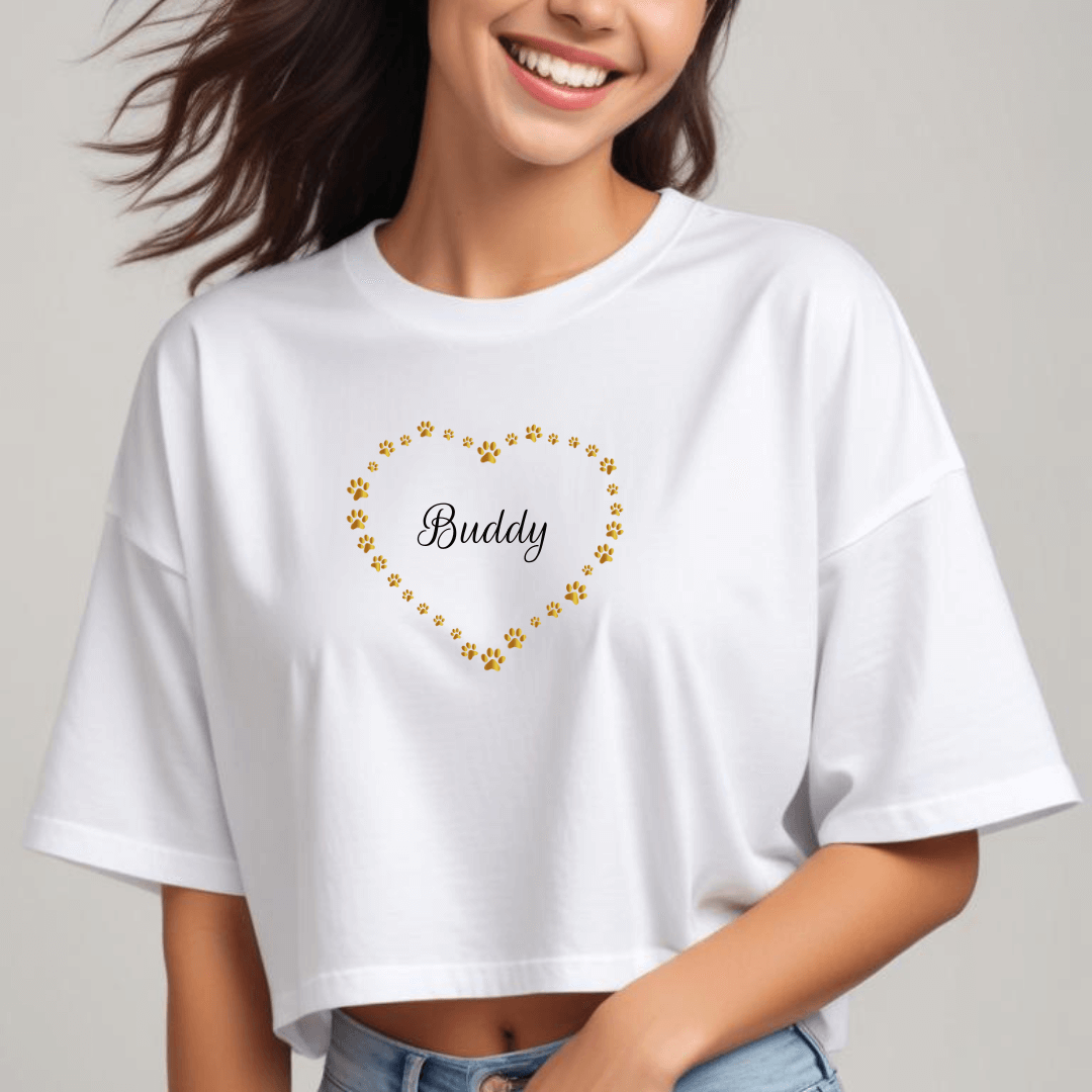 Oversize Crop Top personalisiert mit Hundemotiv