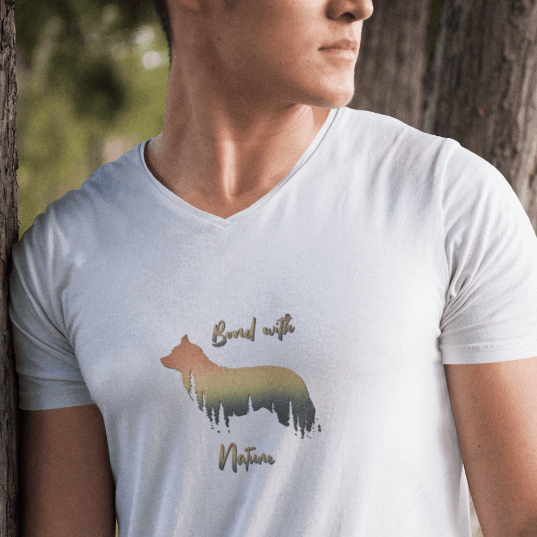 V-Shirts mit Hund und Hundemotiven für Herren