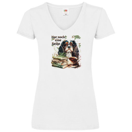 Bücherwurm - V-Shirt für Damen