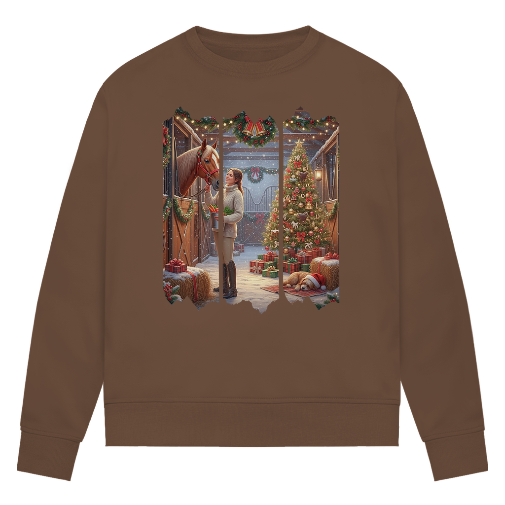 Weihnachtszauber im Stall - Bio-Sweatshirt für Damen