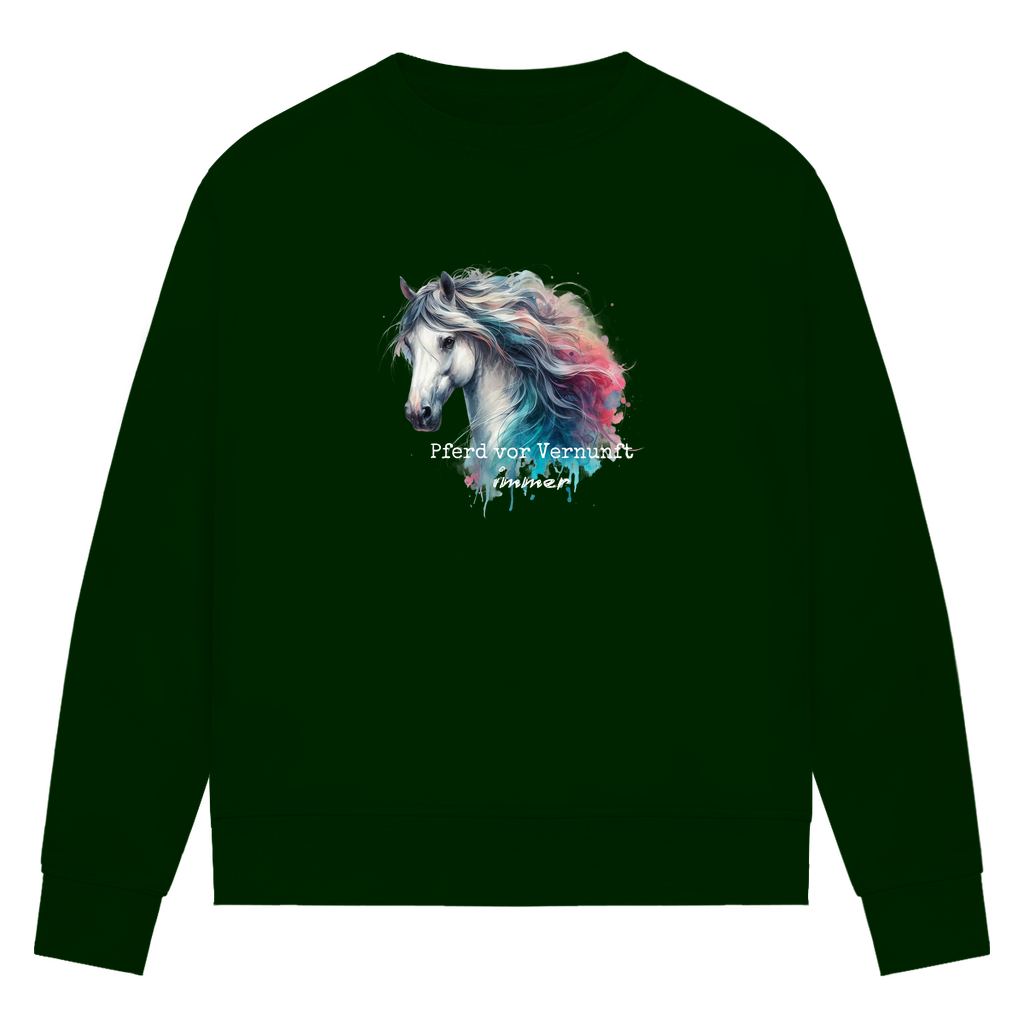 Pferd vor Vernunft - Bio-Sweatshirt für Damen