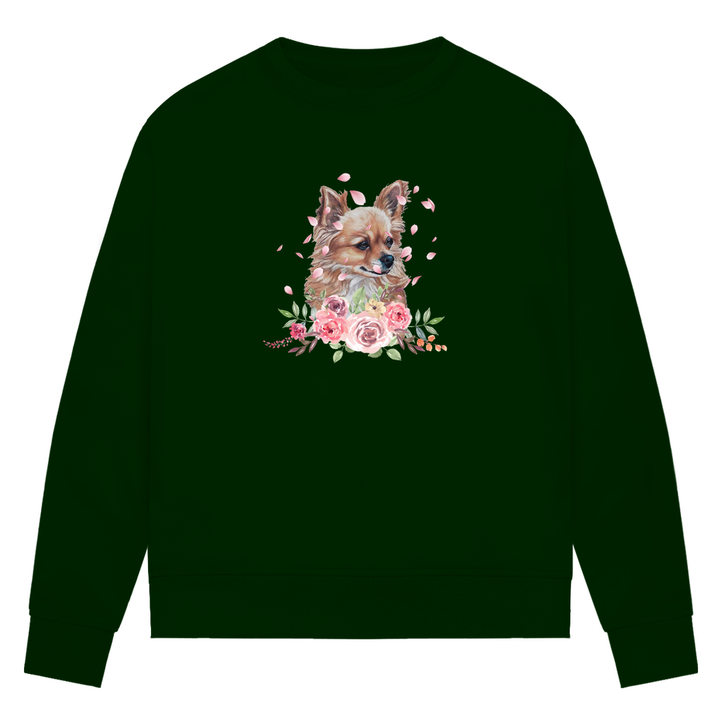 Flower Chihuahua - Bio-Sweatshirt für Damen