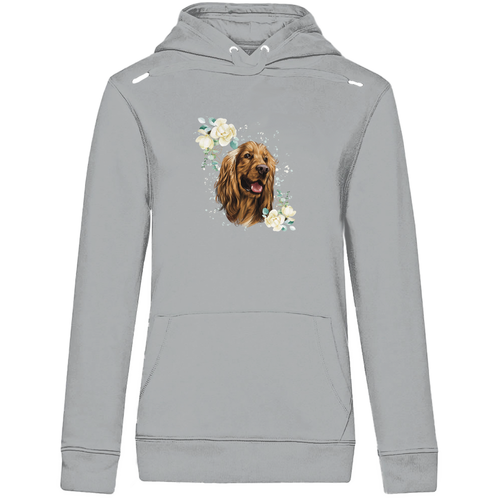 Flower Cocker Spaniel - Bio-Hoodie für Damen