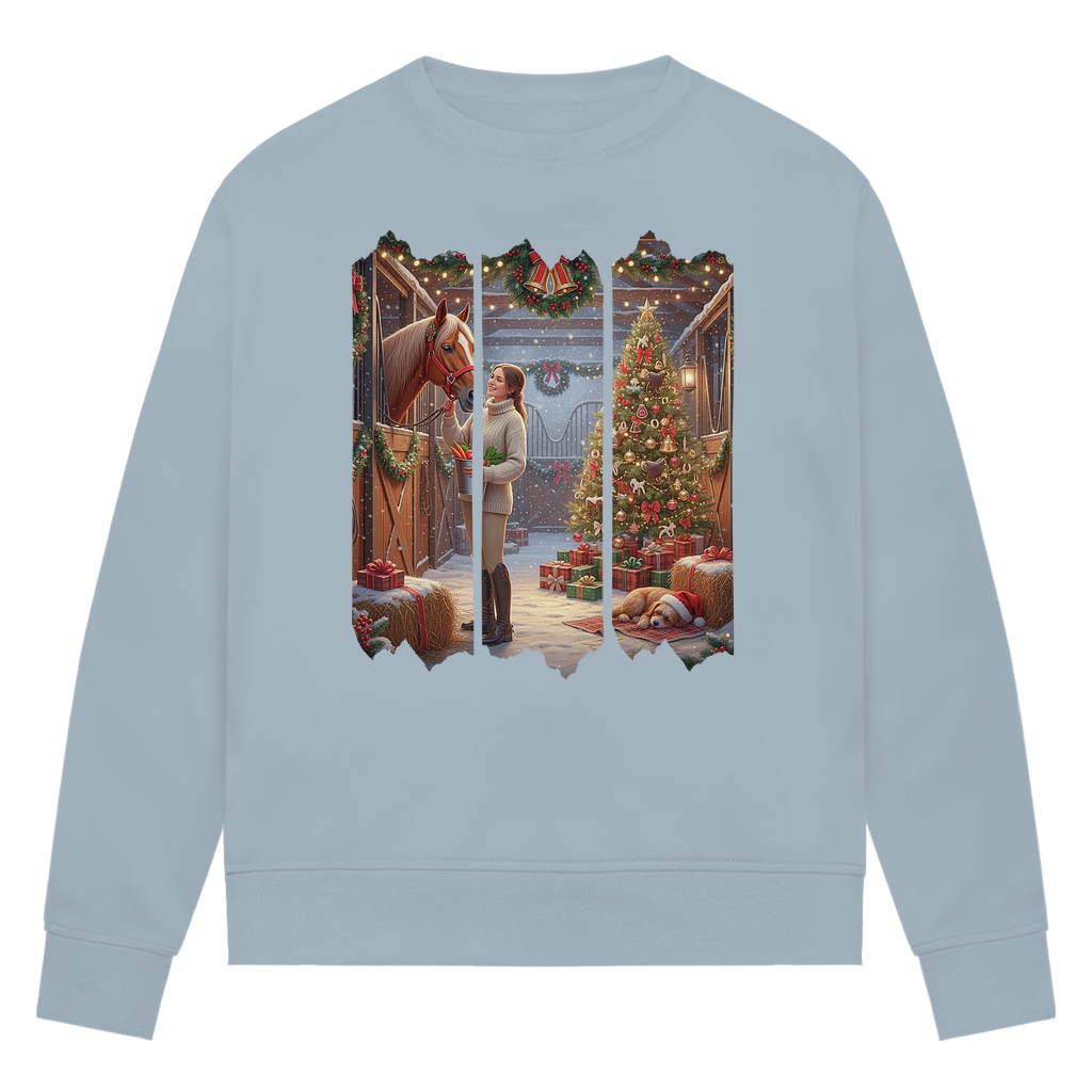 Weihnachtszauber im Stall - Bio-Sweatshirt für Damen