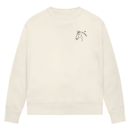 Herzenspferd - Bio-Sweatshirt für Damen |Brustmotiv