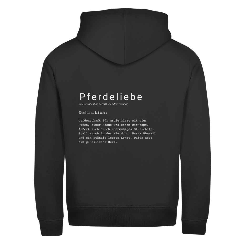 Pferdeliebe - Zipper-Hoodie Unisex | Rückendruck