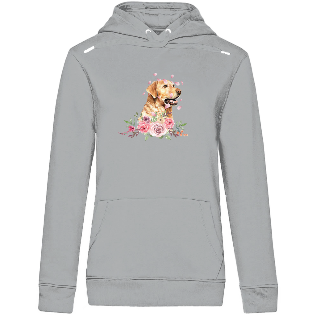 Flower Labrador - Bio-Hoodie für Damen