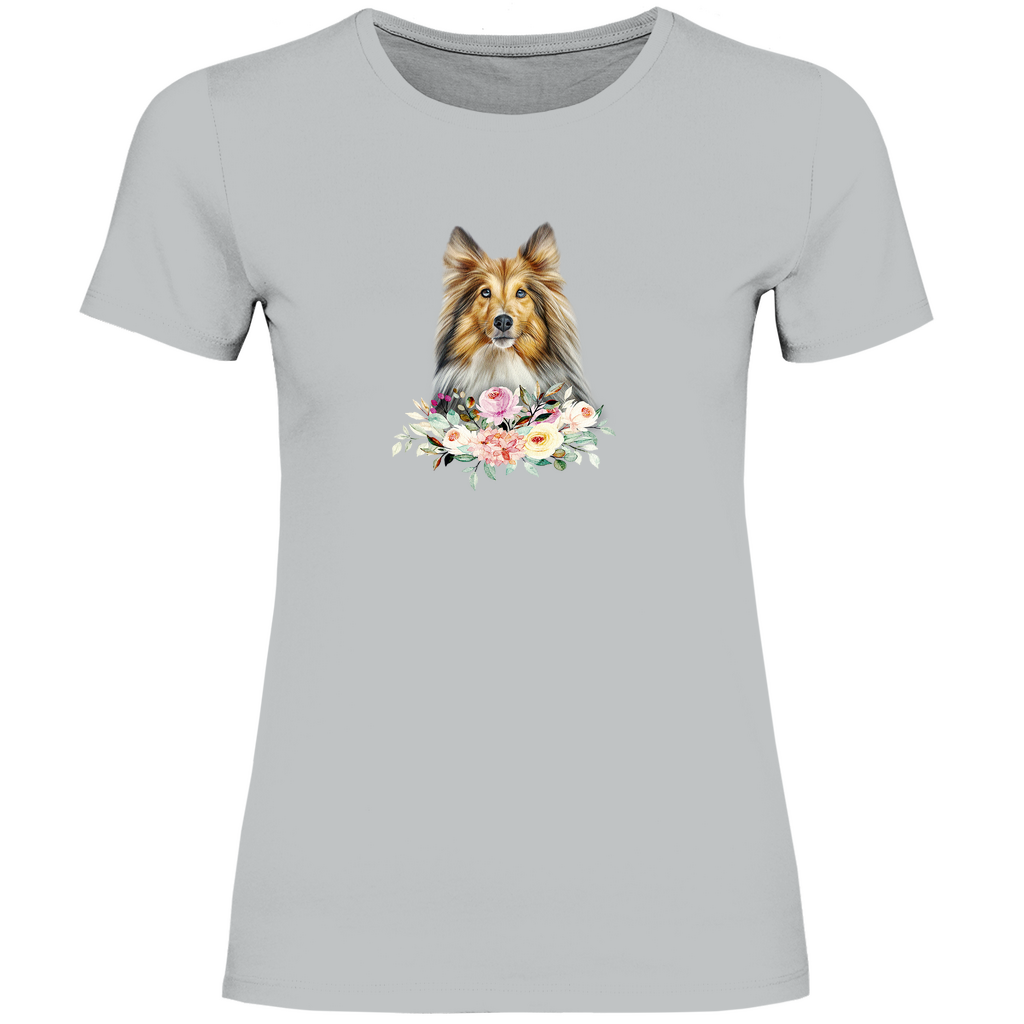 Flower Sheltie - T-Shirt für Damen