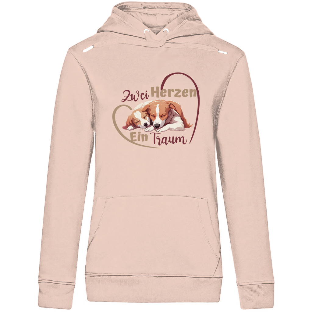 Zwei Herzen - Bio-Hoodie für Damen