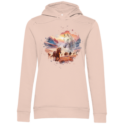 Liebe zu Pferden - Bio-Hoodie für Damen