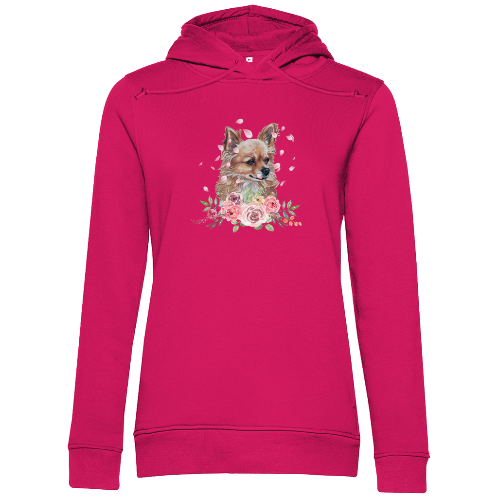 Flower Chihuahua - Bio-Hoodie für Damen