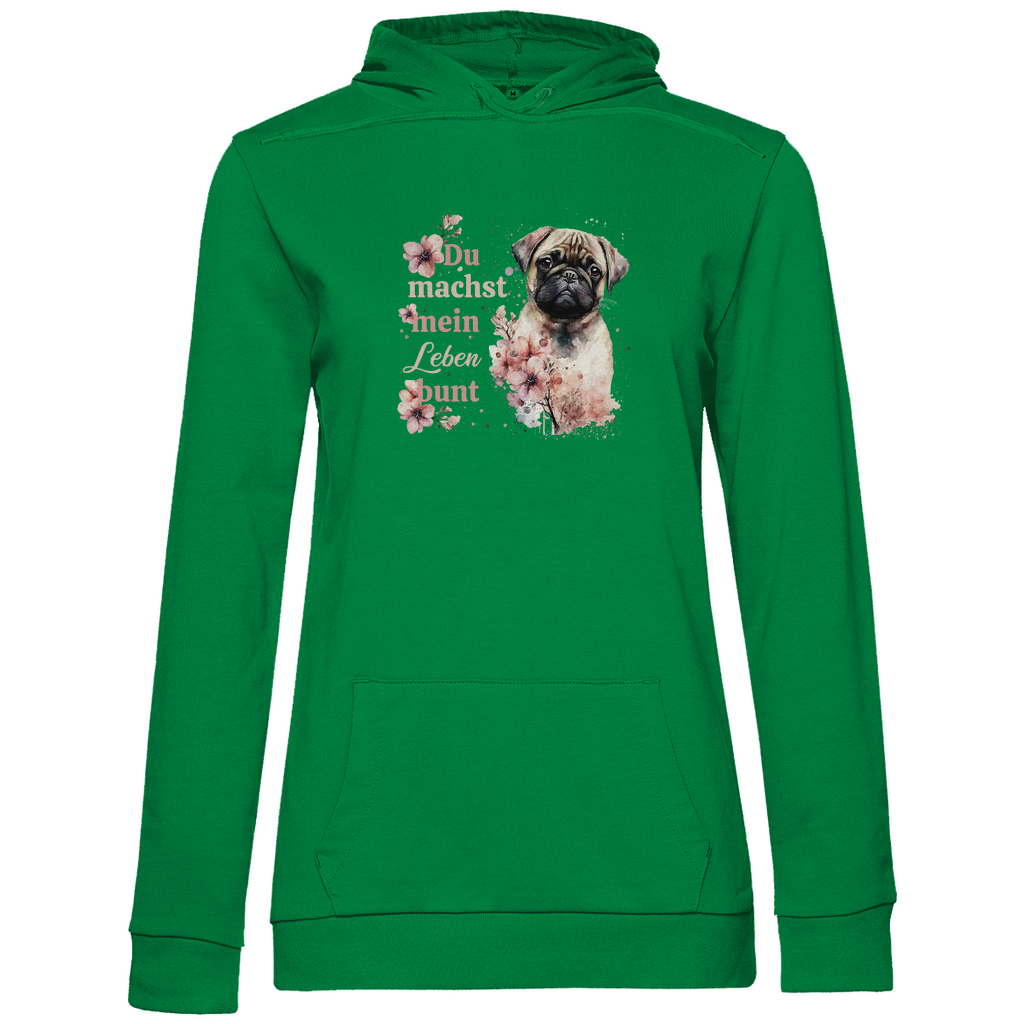 Pastell Mops - Hoodie für Damen